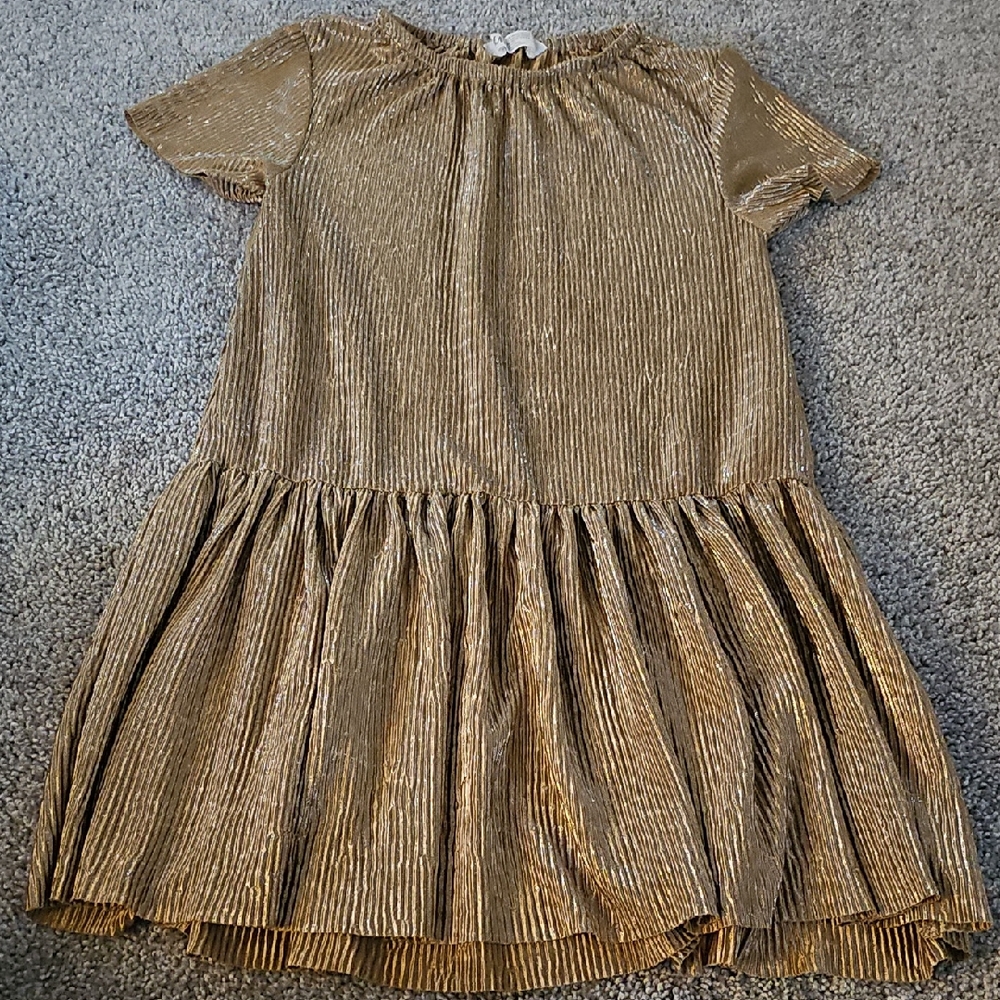 D3🔹️H&M Gold Pleated Dress